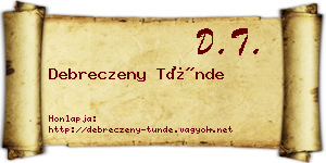 Debreczeny Tünde névjegykártya